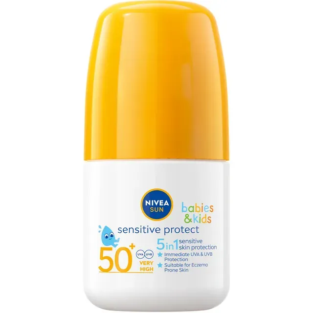 Roll-on protectie solara pentru copii Nivea Sun Sensitive Protect SPF 50+, 50 ml