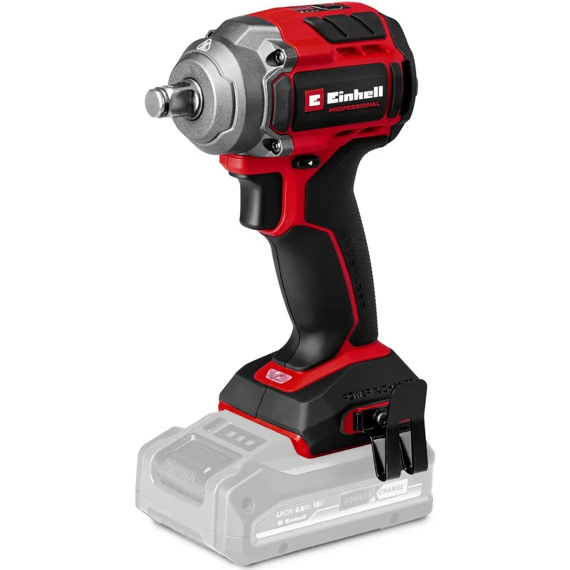 Masina de insurubat cu impact pe acumulator, Einhell Professional TP-CW 18/350-C Li BL-Solo Power X-Change, 18 V, cuplu 350 Nm, cuplu de eliberare 600 Nm, motor fara perii, soclu patrat extern, nu contine acumulator