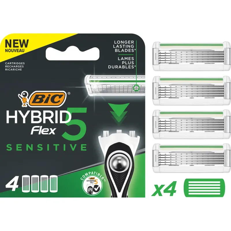 Rezerve aparat de ras BIC Hybrid 5 Flex Sensitive, 4 bucati