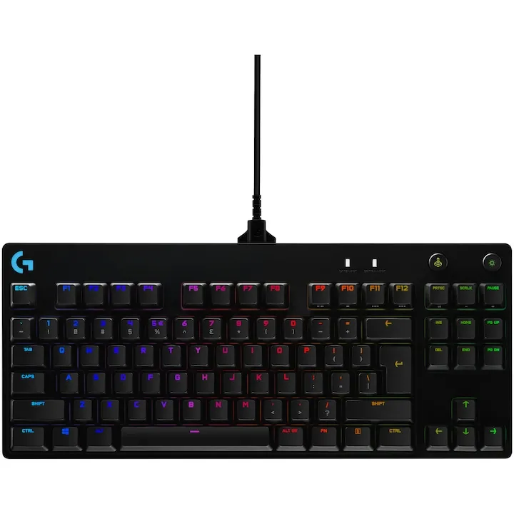 Tastatura mecanica gaming Logitech G Pro, Iluminare RGB, GX blue switch, Negru