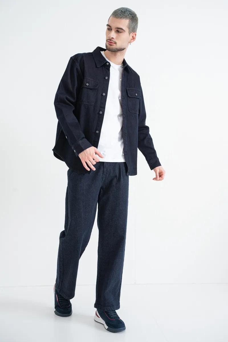 CALVIN KLEIN JEANS, Camasa regular fit cu buzunare pe piept, Albastru ultramarin