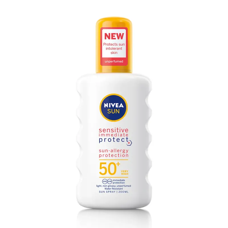 Spray de protectie Nivea Sun Sensitive impotriva alergiilor solare FPS 50+, 200 ml