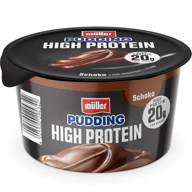 Budinca proteica cu gust de ciocolata Muller High Protein, 200 g