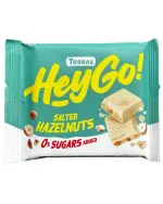 Ciocolata alba cu alune de padure si sare Torras Hey Go, fara zahar si fara gluten, 60 g