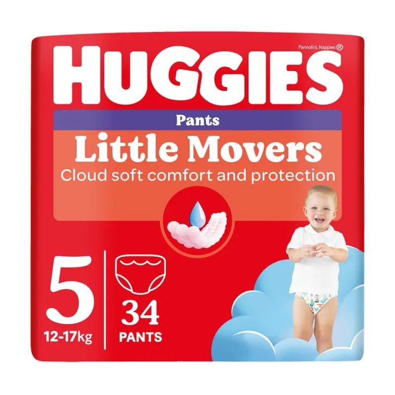 Scutece chilotel Huggies Pants Jumbo, marimea 5, baieti, 12-17 kg, 34 bucati