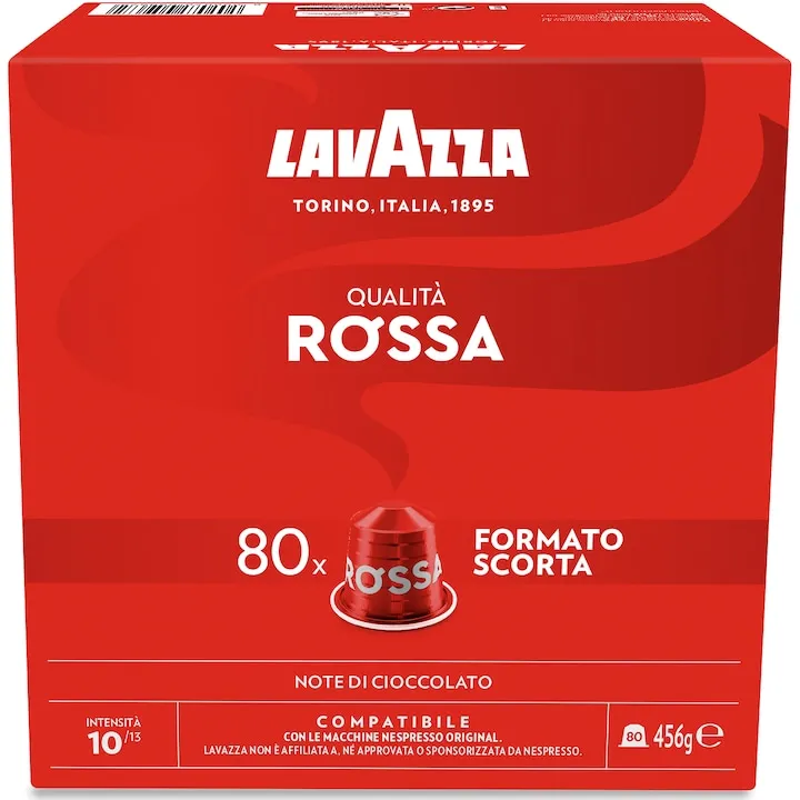 Cafea capsule, Lavazza Qualita Rossa, compatibile Nespresso, 80 buc x 5.7 g