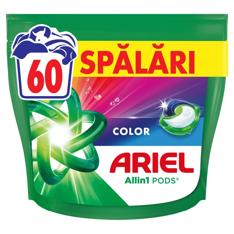 Detergent de rufe capsule Ariel Allin1 PODS Color, 60 Spalari