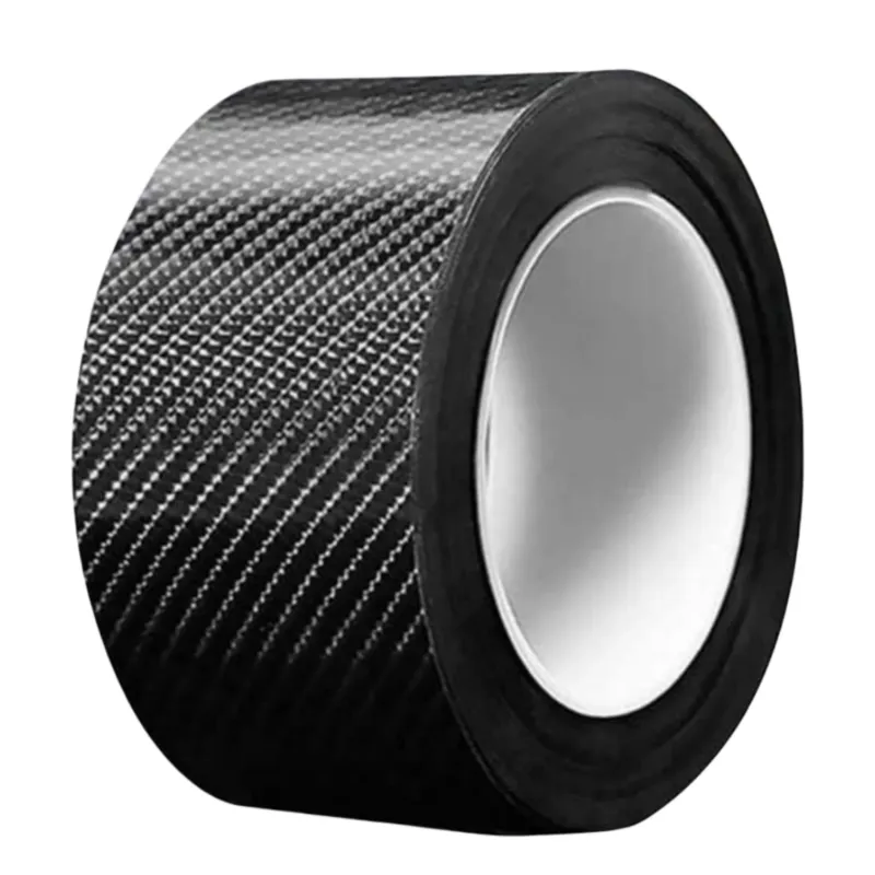 Banda Protectie Auto, din Carbon, Pentru Prag, Usa, Bara, Bord, Impermeabila, Tuning Auto, 5D Suprafata luminoasa, enkourakoko®, 5cm x 7m, Negru