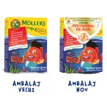 Pestisori gumati Omega 3 Moller's, cu aroma de lamaie verde si capsune, 36 jeleuri