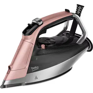 Fier de calcat BEKO Future Iron SIM8130P, 3000W, 270g/min, 350ml, talpa Soft Glide, negru-roz