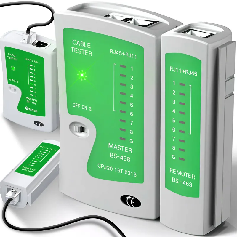 Tester Cablu retea de internet RJ45, RJ11, pe baterii 9V, Verde-Alb