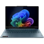 Lenovo Yoga Slim 7 14AKP10 cu procesor AMD Ryzen™ AI 7 350 pana la 5.0GHz, 14" WUXGA, OLED, 16GB LPDDR5x RAM, 1TB SSD, AMD Radeon™ 860M Graphics, Windows® 11 Home, Tidal Teal, 3y on-site Premium Care