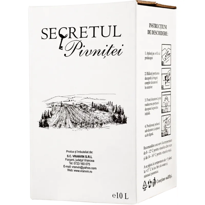Vin Traminer, Secretul Pivnitei, Demisec, Bag-in-Box 10l
