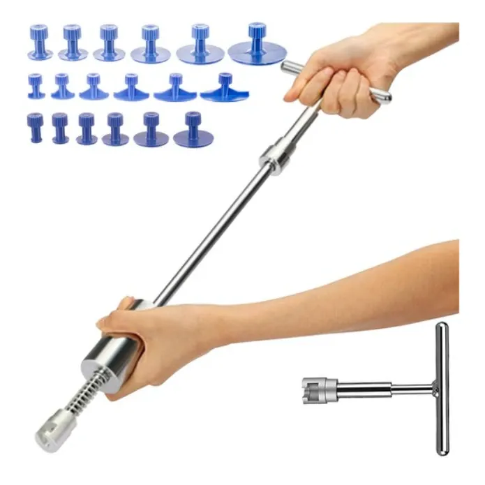 Kit de reparare a denivelarilor tabla caroserie Auto, indepartare daune provocate de grindina, 18 ventuze incluse, nu lasa urme pe vopsea, 49 x 12 cm