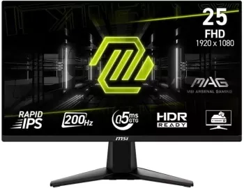 Monitor Gaming Rapid IPS LED MSI 24.5" MAG 255F E20 Full HD (1920 x 1080) HDMI DisplayPort 200 Hz 0.5 ms (Negru)