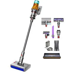 Aspirator vertical DYSON V12s Detect Slim Submarine 48535001, 0.35l, 25.2V, autonomie max 60 min, Point&Shoot, galben-argintiu