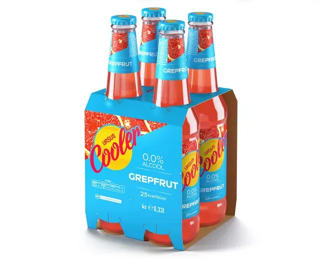 Bere blonda fara alcool cu aroma de grapefruit Ursus Cooler, 4 x 0.33 l