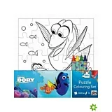 Puzzle de colorat cu creioane colorate cerate Finding Dory, 20 piese