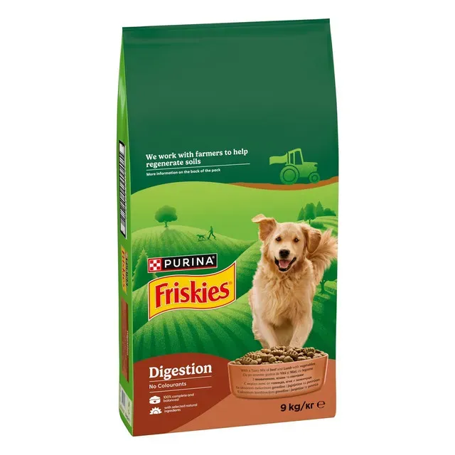 Hrana uscata pentru caini Purina Friskies Digestion, vita si miel, 9 kg