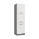 Dulap bucatarie Petra, gri grafit + folie lucioasa alba, 3 usi, 60 x 58 x 215 cm, 2C | Dedeman