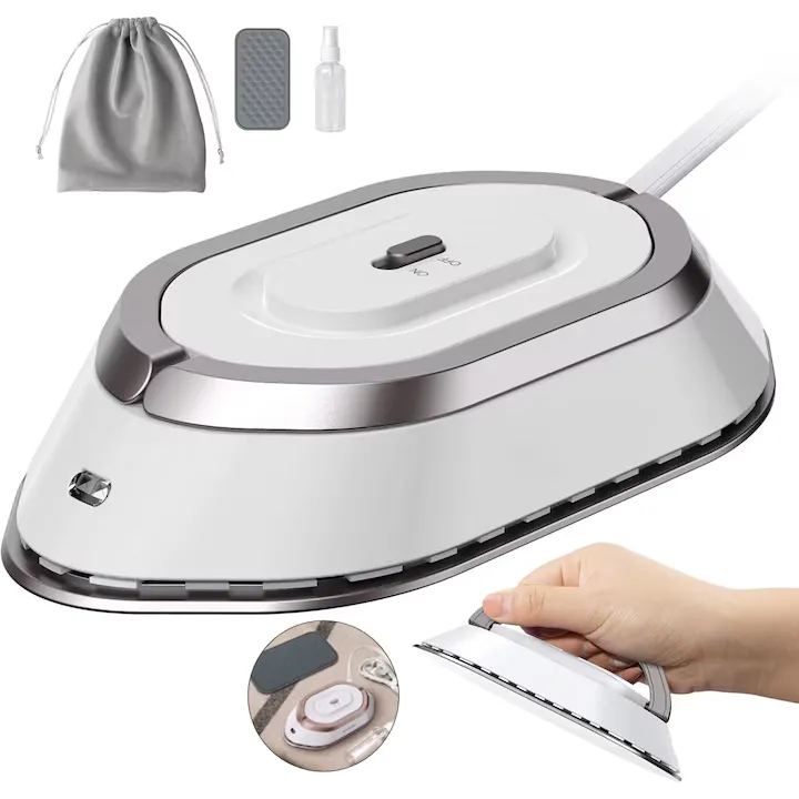 Fier de Calcat Ultra Portabil, Model Newbealer, Perfect pentru Calatorii/Vacante, Calcare Verticala/Orizontala, Usor de Transportat, Putere 300W, Fara Abur, Talpa Ceramica Antiaderenta, Accesorii