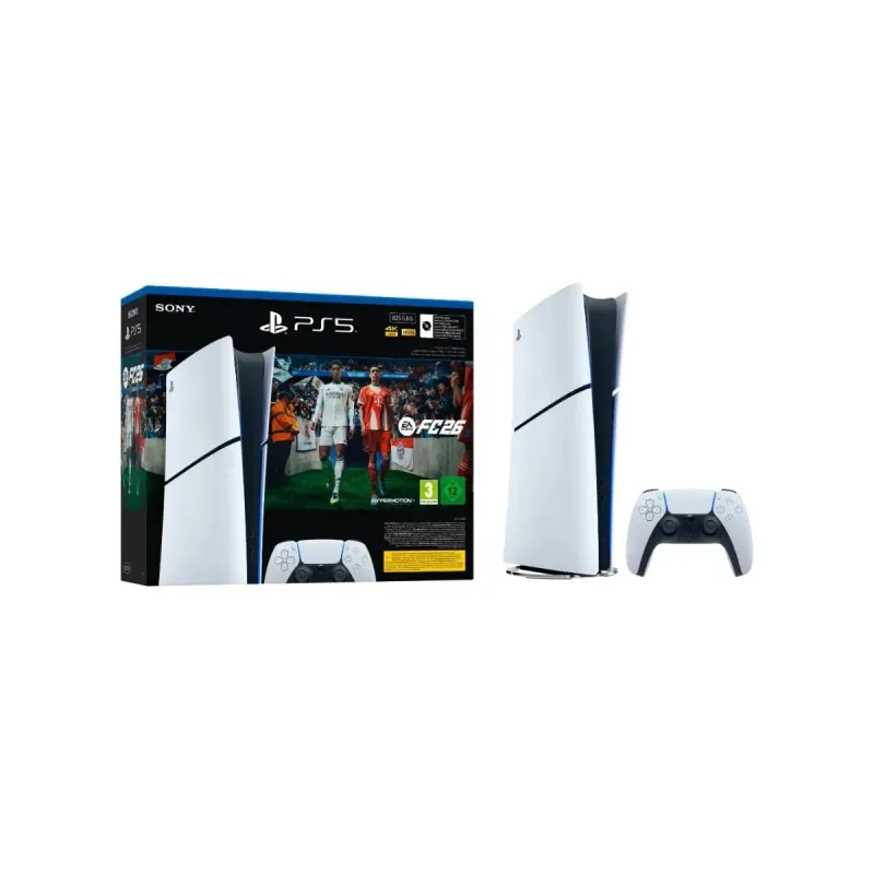 Consola Sony PlayStation 5, Slim, Digital Edition, 825GB + EA Sports FC 26, Alb