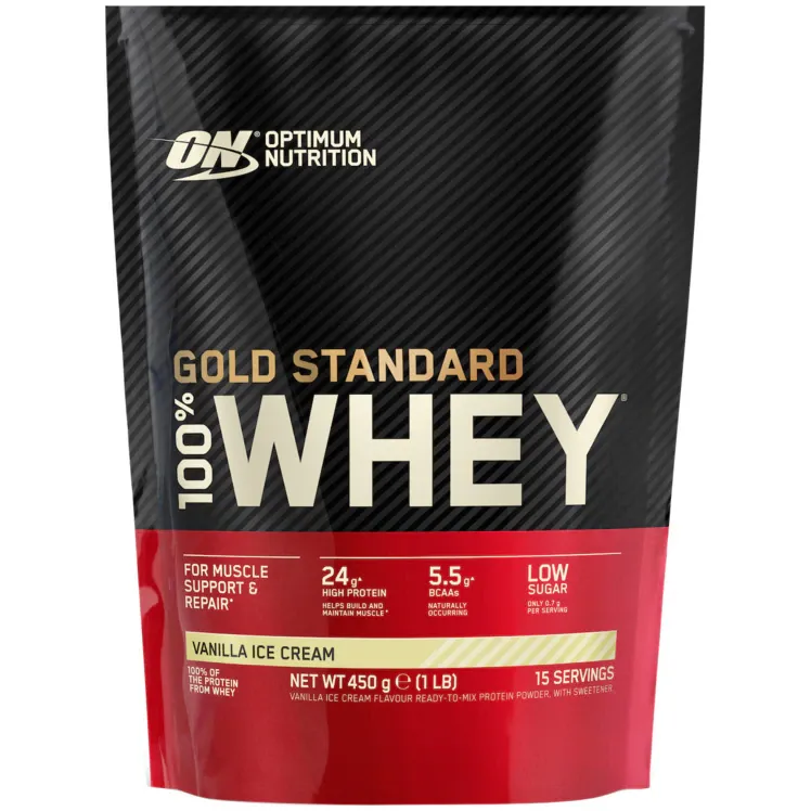 Proteine din zer, Optimum Nutrition, ON 100% Whey Gold Standard, vanilie, 450g
