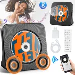 CD Player Portabil, Tressino, Bluetooth 5.0, Difuzoare HiFi 20W, Redare CD/USB (MP3/WMA), Ecran LED, Radio FM cu Antena, Intrare AUX, Incarcare Type-C, Temporizator Somn, Compatibil Casa/Birou, Negru