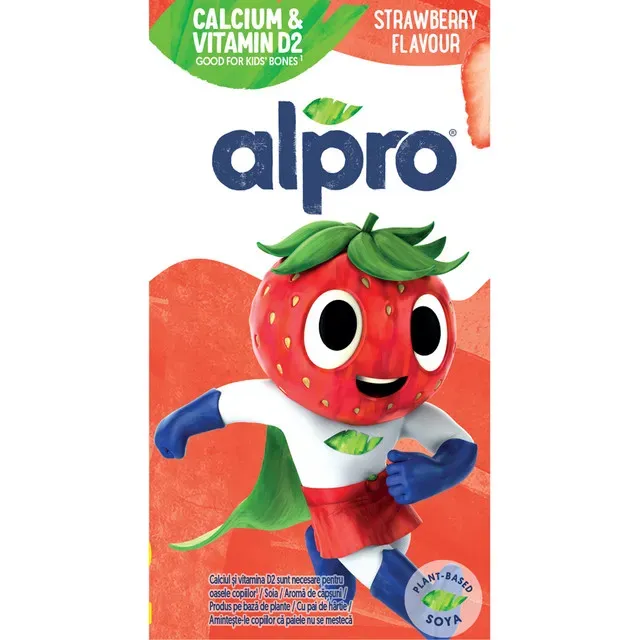 Bautura din soia cu aroma de capsuni Alpro UHT, 200 ml