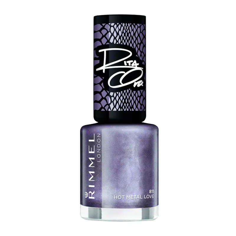 Lac de unghii Rimmel London 60 Seconds Shine, 811 Hot Metal Love, 8 ml