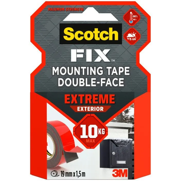 Banda dublu adeziva montare exterior, 19mmx1.5m, Scotch-Fix™ Extreme 3M