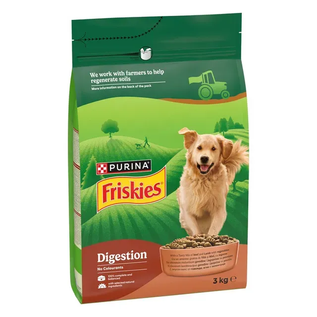 Hrana uscata pentru caini Purina Friskies Digestion cu vita, miel si cicoare, 3 kg