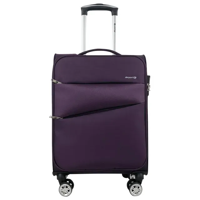 Troler Airport Perfekto 55 cu 4 roti duble, 35 x 55 x 20 cm, marime S, culoare mov