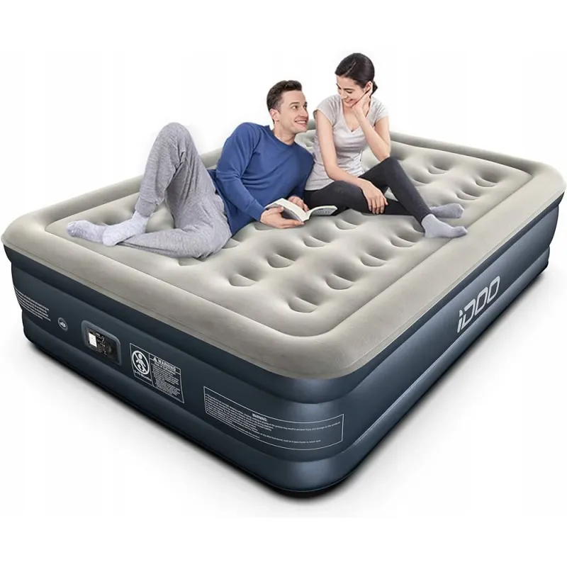 Saltea camping iDOO R-M002, gonflabila cu pompa electrica, 203x152x46cm