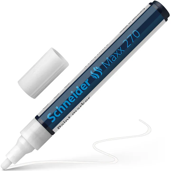 Marker cu vopsea Schneider 270, 1-3 mm, Alb