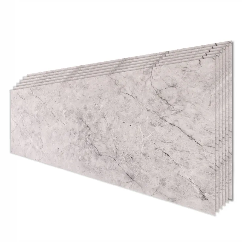 Set 6 panouri decorative, Naimeed D6577, Autoadeziv, aspect mat, suprafata acoperita 1.08 mp, 30x60 cm, Gri