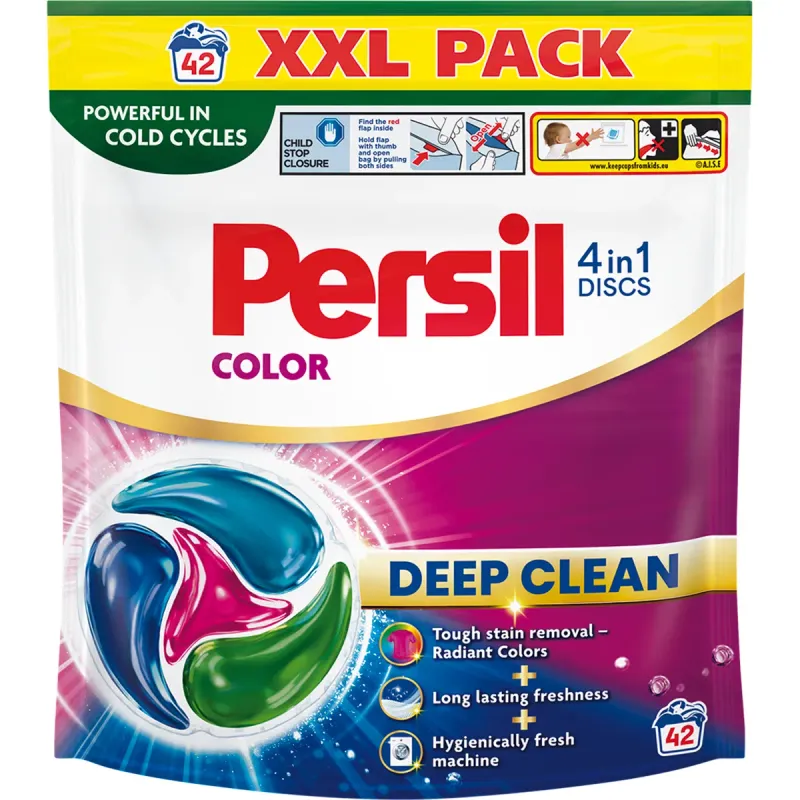 Detergent capsule Persil Color 4 in 1 Discs Deep Clean, 42 spalari