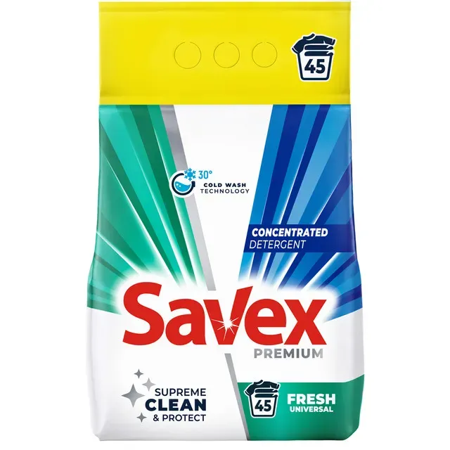 Detergent pudra automat Savex Premium Fresh Universal, 45 spalari, 3.6 kg