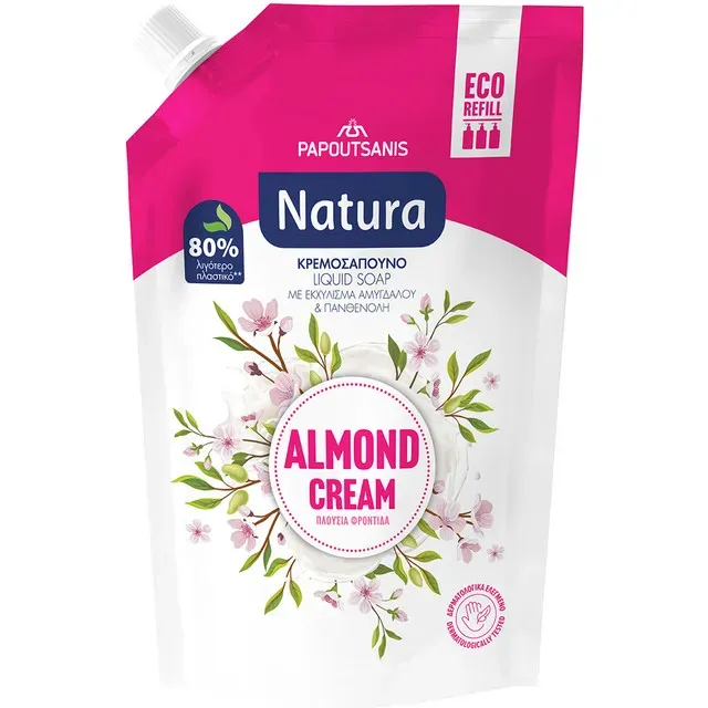 Rezerva sapun lichid Natura Almond Cream, 750 ml
