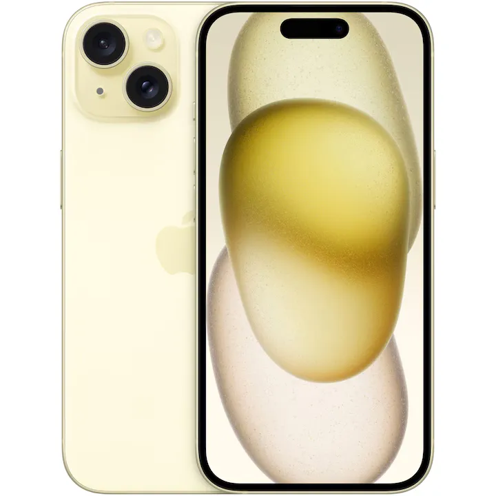 Apple iPhone 15, 512GB, 5G, Yellow