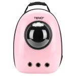 Rucsac Transport Animale Teno®, greutate Max 7kg, hublou transparent, buzunar lateral, accesorii incluse, pentru talie mica, roz