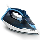 Fier de calcat Tefal Express Steam FV2838, putere 2400W, jet de abur 180g/min, talpa ceramica Cerilium, capacitate apa 270ml, abur vertical, functie anti-calcar, Albastru