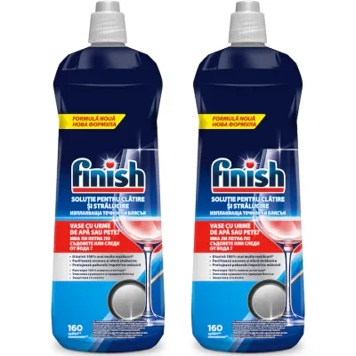 Pachet Solutie de clatire pentru masina de spalat vase Finish, 2x800 ml