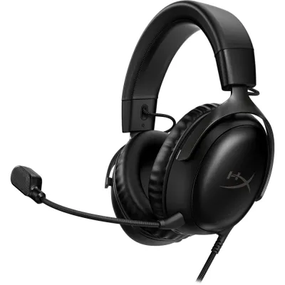 Casti Gaming HyperX Cloud III, DTS Headphone:X Spatial Audio, multiplatforma, 3.5mm, USB, negru-rosu