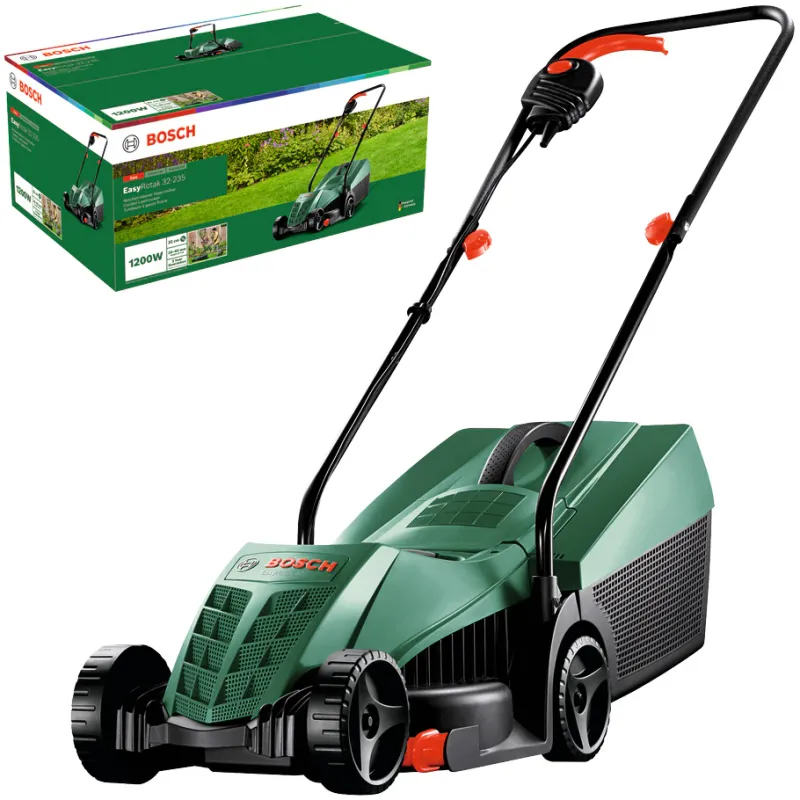 Masina de tuns gazon/iarba electrica Bosch EasyRotak 32-235, 32 cm latime taiere, 3 trepte de taiere, inaltime taiere 25 - 65 mm, sac colector 31 L
