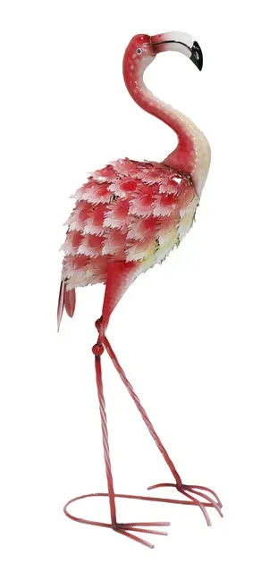 Decoratiune flamingo Garden Star, din metal, H81 cm