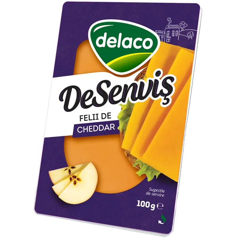 Branza cedar felii Delaco DeSenvis, 100 g