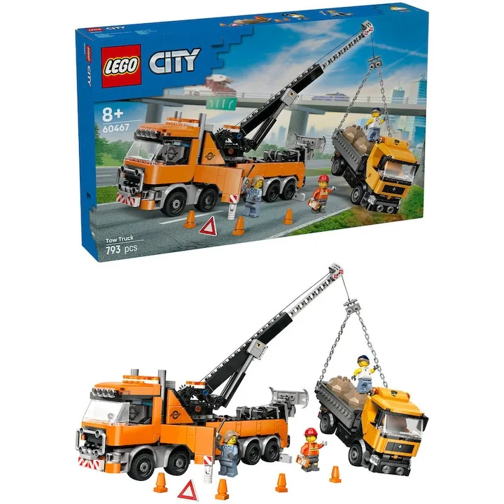 LEGO® City - Camion de remorcare si recuperare cu macara 60467, 793 piese