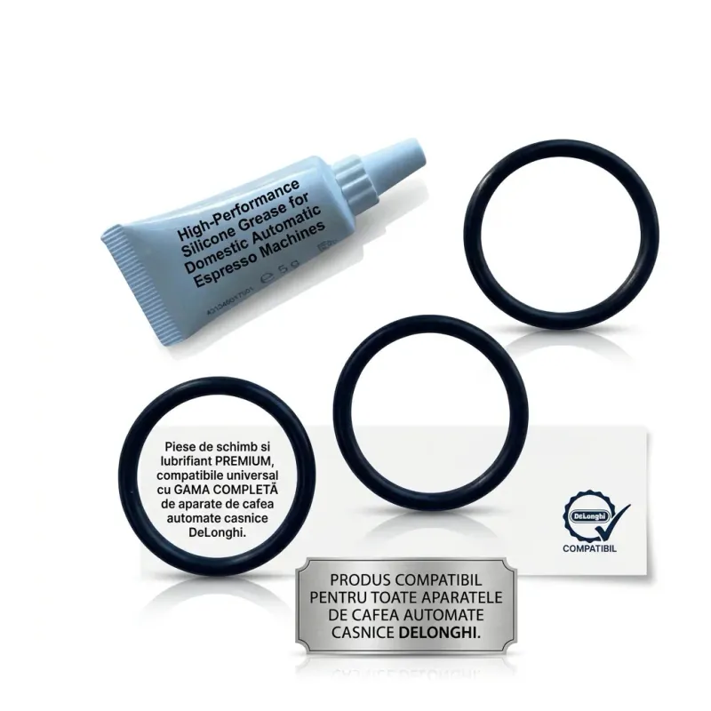 Kit Complet Delonghi - Garnituri + Vaselina Alimentara - Solutia Profesionala ALL-IN-ONE pentru Revizie
