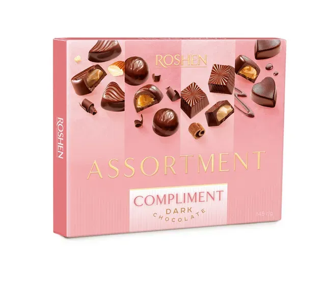 Praline de ciocolata asortate cu crema Roshen, 145 g
